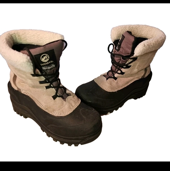Tamarak Shoes - Women's Tamarack Thermolite Snow Boot Tan Black Size 8
